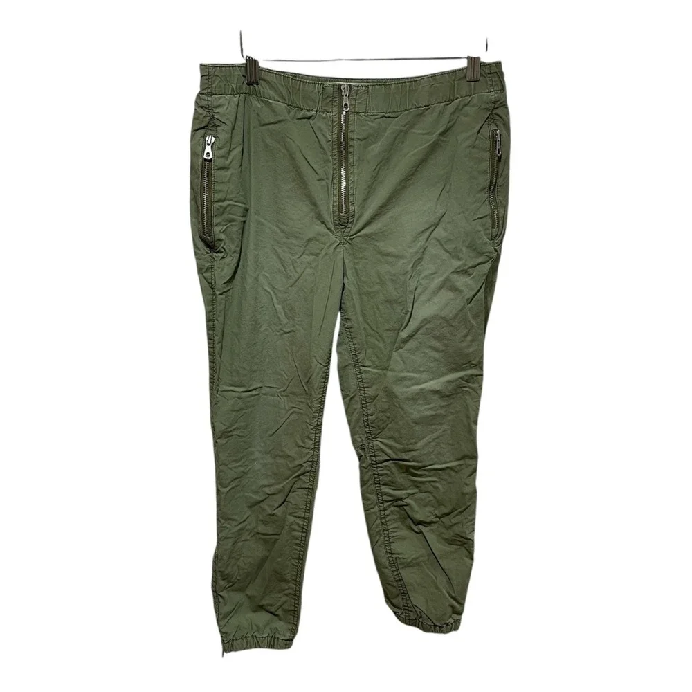 Free‎ People Pants Womens XS Green Utility Cargo Zipper Jogger Pockets Casual